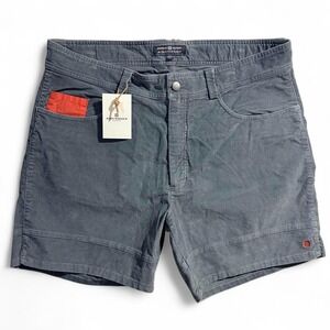 Amundsen Sports 6incher Wild Velvet Corduroy Shorts Stormy Blue Mens XXL NEW